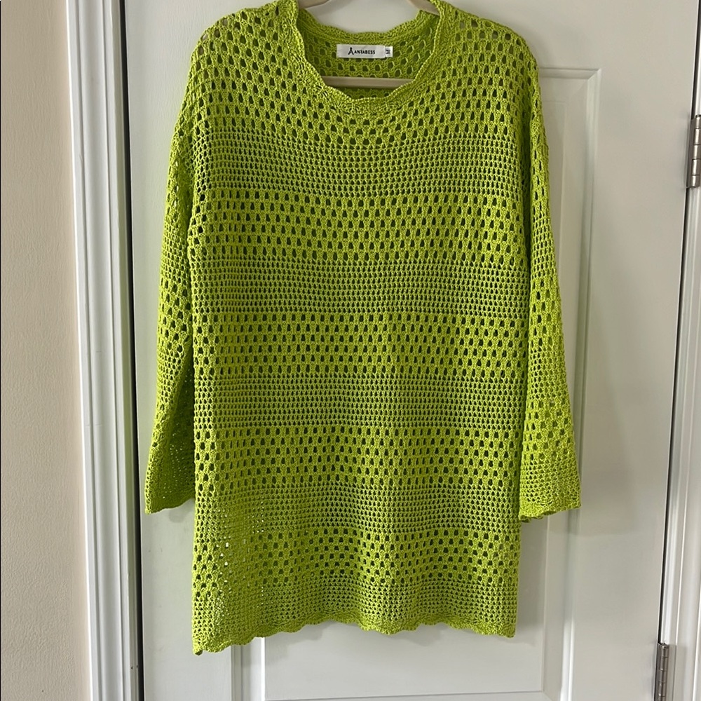 Lime Green Knit Swim coverup